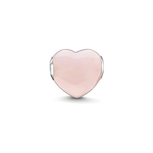 Image of Thomas Sabo Women Bead Heart Rose Quartz Karma Beads 925 Sterling Silver K0202-034-9