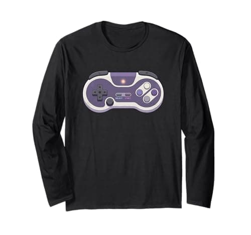 Image of Retro Mode On Vintage Gamer Design 16 Bit Style Controller Long Sleeve T-Shirt