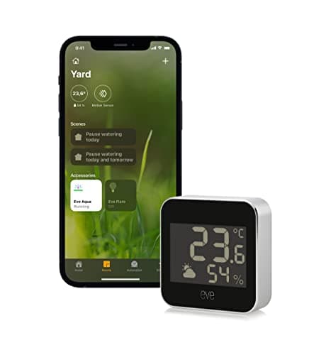 Image of Eve Weather (Apple Home) - Connected Weather Station for tracking temperature, humidity & barometric pressure, weather trend, IPX3 water resistance, display, Bluetooth, Thread