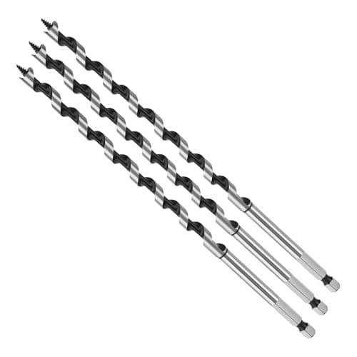Image of MOXPIFY Wood Auger Drill Bits, 3pcs 10mm Timber Drill Bits 230mm Long Hex Shank, Extra Long Drill Bits Wood For Woodworking (3pcs x 10mm x 230mm)