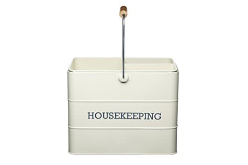 Image of KitchenCraft Living Nostalgia Metal Cleaning Caddy, 33 x 21 x 26 cm - Antique Cream