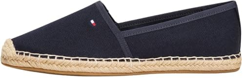 Image of Tommy Hilfiger Women’s Flag Canvas Espadrilles with Logo, Blue (Space Blue), 6