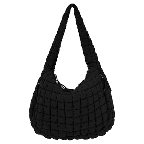 Image of ACUYE Quilted Tote Bag for Women Puffer Bag Quilted Carryall Large Puffy Shoulder Bag Padding Hobo Bag