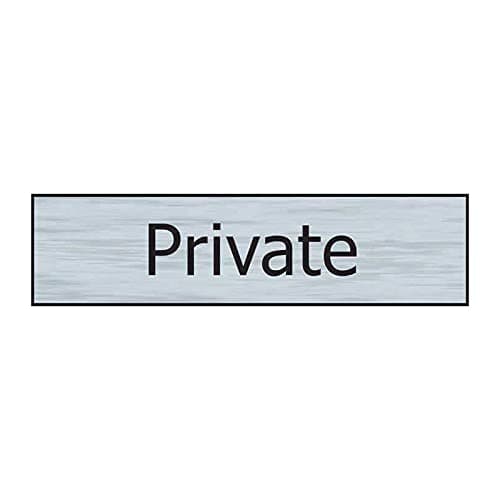 Image of Private Sign - Self-Adhesive PVC - Stainless Steel Effect - 200mm x 50mm