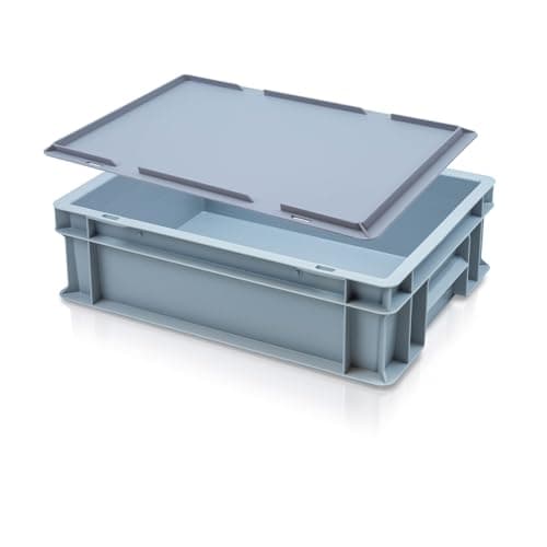 Image of Caterbox Heavy Duty Plastic Stacking Industrial Euro Storage Container with Lid (10 Litre - 400x300x120(H) mm)