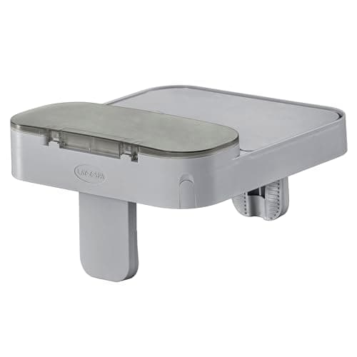 Image of Lay-Z-Spa 4-in-1 Accessory Table for Hot Tubs, Side Tray for Tablet, Phone, Drinks and Snacks, Adjustable Universal Fit with Cup Holders