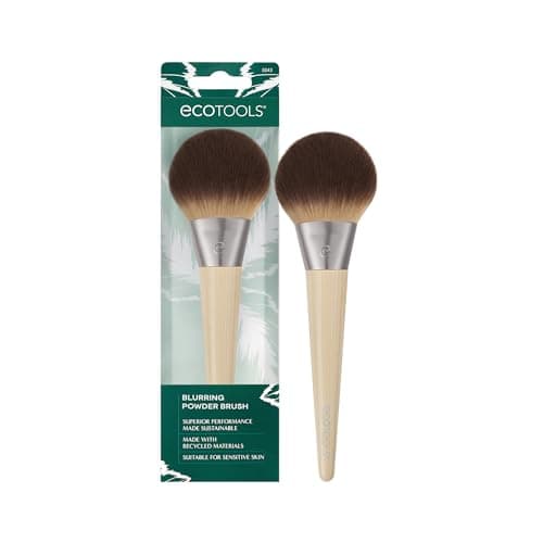 Image of EcoTools Blurring Powder Makeup Brush, For Loose & Pressed Powder, Large Makeup Brush For All-Over Application, Fluffy, Synthetic Bristles, Eco Friendly, Cruelty-Free, & Vegan, 1 Count