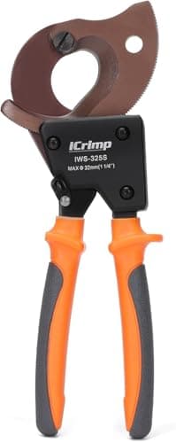 Image of iCrimp Ratchet Cable Cutter, Cuts up to 32mm Diameter, High Performance Cable Cutter for Cutting Electric Aluminum Copper and Multi-Core Cables IWS-325S