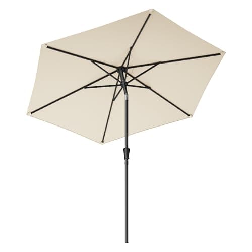 Image of SONGMICS 2.7 m Garden Parasol Umbrella, UPF 50+, Sun Shade, 30° Tilt in 2 Directions, Crank Handle for Opening and Closing, for Outdoor Gardens Pool Balcony Patio, Base Not Included, Beige GPU27BE