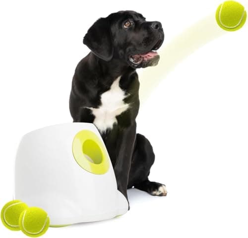 Image of ALL FOR PAWS Automatic Dog Ball Launcher, Interactive Dog Ball Thrower For Large and X-Large Dogs,Rechargable Interactive Puppy Pet Fetch Toy with 10-40 Ft, 3PCS 2.5" Tennis Balls Included