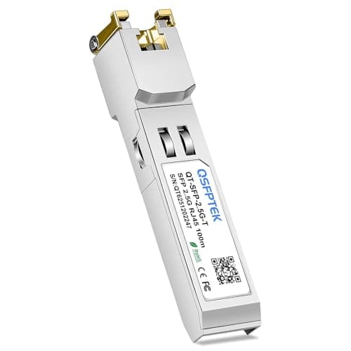Image of QSFPTEK 2.5GBASE-T SFP to RJ45 Transceiver, 2.5G Copper Module Mini-GBIC Transceiver Compatible for Cisco SFP-2.5G-T, Ubiquiti,MikroTik,TP-Link Switch or Router up to 100m (Only Support 2.5G SFP Port)