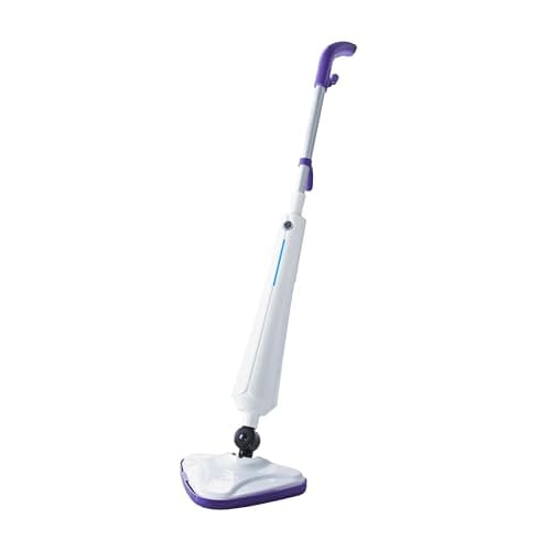 Image of Quest 1300W Steam Mop Cleaner - 20s Fast‑Heat, Kills 99.9 % Bacteria, 180° Swivel Triangular Head, 350ml Tank & 5m Cord - Lightweight Chemical Free Sanitiser for Hard Floors, Laminate & Carpets