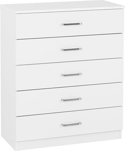 Image of Seconique Dakota 5 Drawer Chest in White