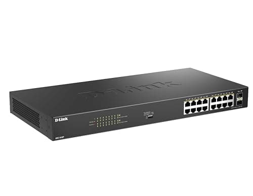 Image of D-Link DGS-1018P 18-Port Gigabit Unmanaged PoE Switch – 16 PoE+ Ports (240W Budget), 2 SFP Uplinks, Plug-and-Play, Fan-Cooled Metal Housing, Rackmount, IEEE 802.3af/at, Energy-Efficient