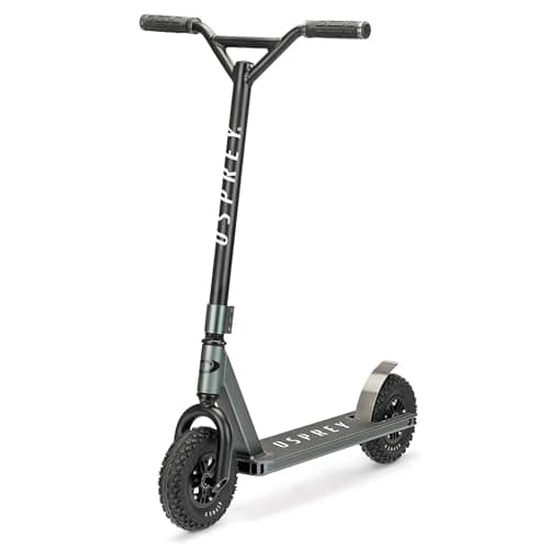 Image of Osprey Dirt Scooter | for Adults and Beginners Scooter with Chunky Road Tyre Off Road All Terrain Pneumatic Trail Tires and Aluminium Deck, Multiple Colours, Grey, 53 x 85 x 88 cm