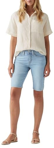 Image of Levi's Women's Shaping Bermuda Camp Denim Shorts, Double Duty Short, 31W