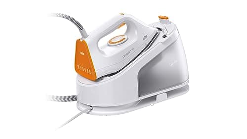 Image of Braun CareStyle 1 Pro IS 1511 WH Steam Generator with FreeGlide 3D Technology, Vertical Steam, Non-Drip Function, Water Tank 1.7 L, 5.5 Bar, 360 g/min, 2200 W, White/Orange