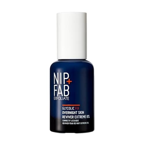 Image of Nip+Fab Glycolic Fix Overnight Skin Reviver Extreme 8%, 45 ml, Face Skin Exfoliant with Lactic Acid and Special Formula to Soften, Hydrate and Regenerate