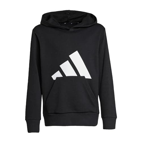 Image of adidas Unisex Kids ESSENTIALS BIG LOGO HOODIE, Black/White, 11-12 Years