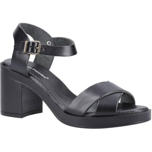 Image of Hush Puppies Female Georgia Sandal, Black, 6