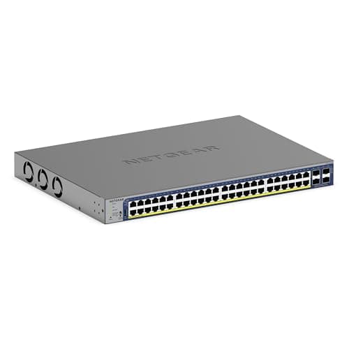Image of NETGEAR 52-Port PoE Gigabit/10G Stackable Smart Switch (GS752TXP) - Managed, with 48 x PoE+ @ 390W, 2 x 10G Copper and 2 x 10G SFP+, Desktop or Rackmount, and Limited Lifetime Protection