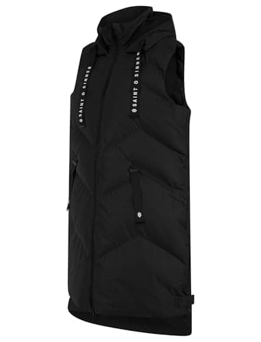Image of Saint & Sinner Women's Hooded Longline Quilted Padded Puffer Gilet
