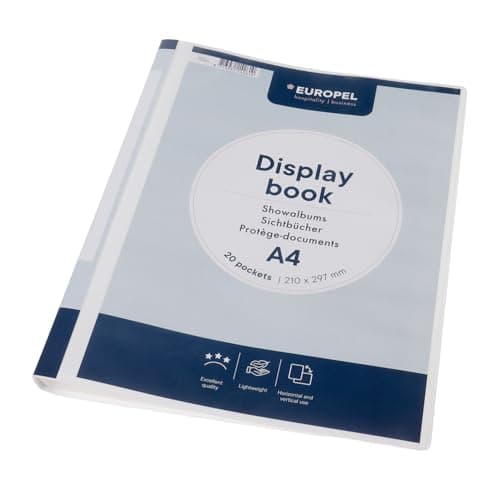 Image of EUROPEL A4 Front View Display Book with 20 Pockets (40 Sheets) | White | Professional Presentation Document Display Book | Ideal for Business Meetings, Trainings Sessions, Portfolios and Students