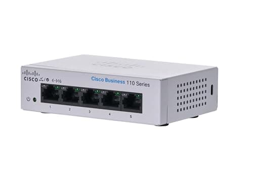 Image of Cisco Business CBS110-5T-D Unmanaged Switch | 5 Port GE | Desktop | Ext PS | Limited Lifetime Protection (CBS110-5T-D)