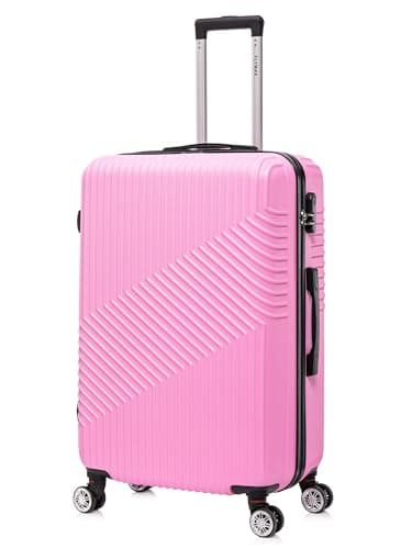 Image of FLYMAX 29" Large Suitcases 4 Wheel Spinner Super Lightweight Luggage Hard Shell Durable Check in Hold Built-in 3 Digit Combination Pink