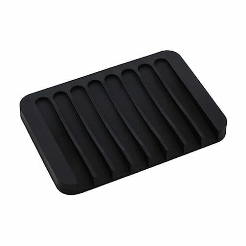 Image of iSeventy9 Soap Dish Silicone Self Drain Non-Slip Flexible Soap Storage Soap Drainer for Bathroom Kitchen Toilet - Black