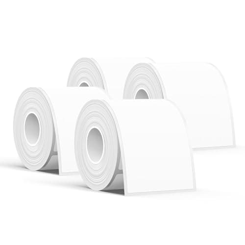 Image of SUPVAN T50M Series Label Maker Tape, 4 Rolls 50mm × 80mm 100 Labels/Roll Genuine Laminated Thermal Label Tape Refill, Waterproof Oilproof Highly Adhesive Auto Detect Labels, Black on White
