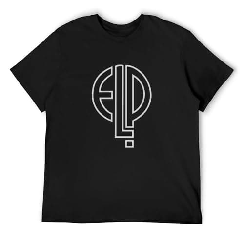Image of Elp Emerson Lake and Palmer Band Logo Rock Music Retro T-Shirt Black