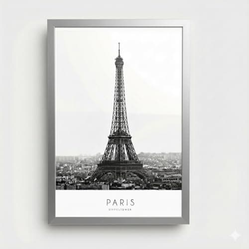 Image of 24x18" Silver Picture Frame, Modern Photo Frame 61x45.7cm, Portrait & Landscape, Gallery Wall Frame, Styrene Front