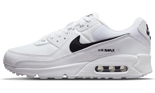 Image of NIKE Womens Air Max 90 Sneaker, White Black White, 5 UK