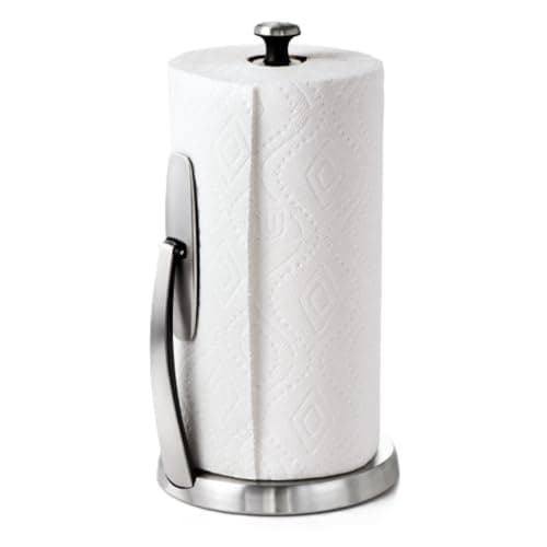 Image of OXO Good Grips SimplyTear Standing Paper Towel Holder, Brushed Stainless Steel