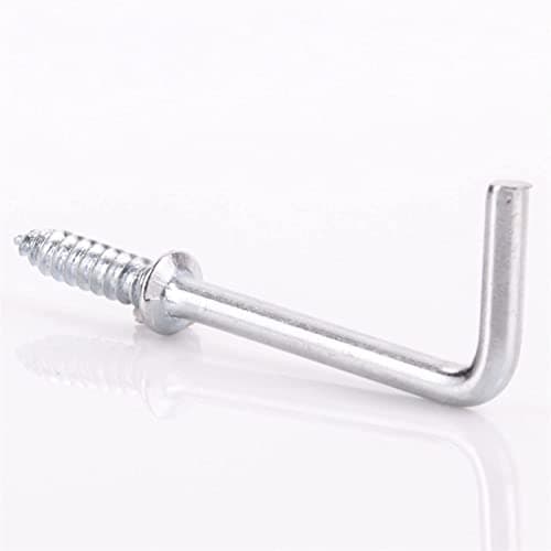 Image of SISI UK Small 25mm Zinc Dresser Hooks Screw in Dresser Hooks Cup Hook L Shape Hanging Hanger Cup Hangers L Screw Hooks for Hanging Party Celebration Light Strings Pack of 10.