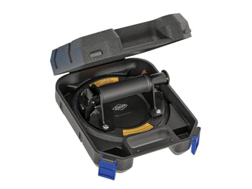Image of Vitrex Vacuum Suction Cup lifts and positions large tiles with 110kg holding power on smooth, non-porous surfaces. Features pump-action with safety indicator and anti-slip grip for secure handling.