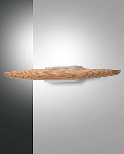 Image of Fabas Luce Ribot Integrated LED Wall Light Oak Glass
