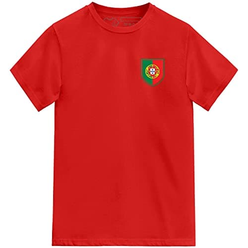 Image of Kids Portugal Football Shirt Team Tshirt (Red, 9-11 Years)