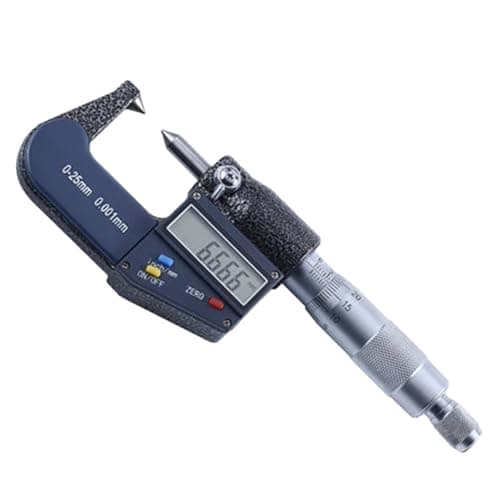 Image of 0-25mm Digital Display Pointed Flat Head Double Pointed 60 Degree 30 Degree Micrometer Accurate Readings(60degree)
