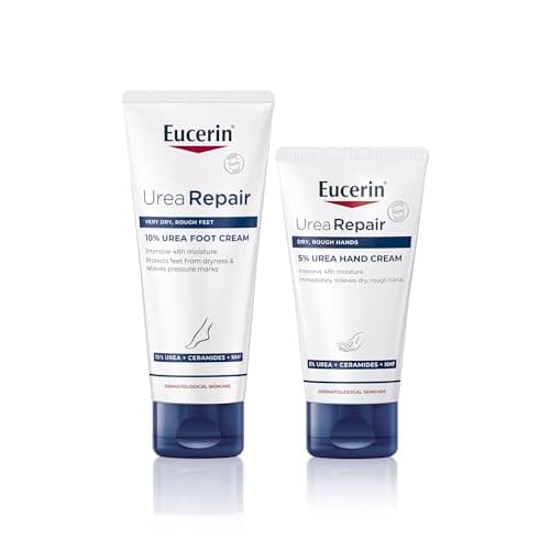 Image of Bundle of Eucerin UreaRepair Plus 10% Urea Foot Cream (100ml) + Eucerin Urearepair Plus Hand Cream (75ml), Nourishing Hand Lotion for Dryness Relief, Intense Moisturiser for Dry Feet and Cracked Heels