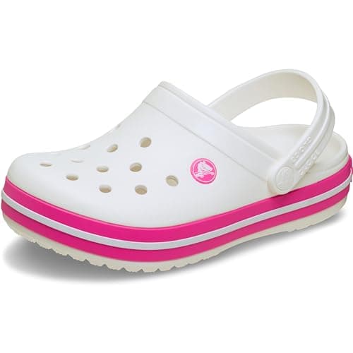Image of Crocs Unisex Kids Clog,Crocband Clog K,White/Pink Crush,11 UK Child