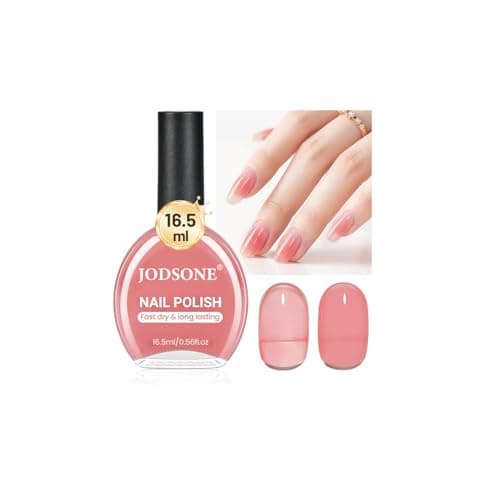 Image of JODSONE 16.5ml Jelly Pink Nail Polish Large Volume Quick Dry Nail Polish, Long Lasting Shine, Fingernail Toenail Nail Art DIY Home Travel Nail Art Gift