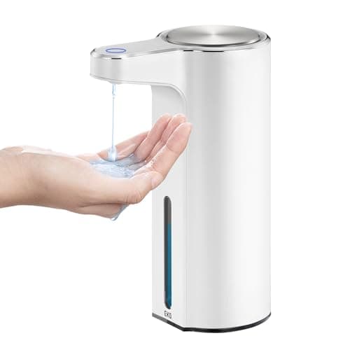 Image of EKO Aroma Automatic Soap Dispenser - Motion Sensor, USB Rechargeable, No-drip Valve, Refillable, Transparent Window to Monitor Soap Levels - 250ml (White)