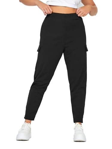 Image of Yours Curve Tailored Scuba Cargo Trousers - Women's - Plus Size Curve Black