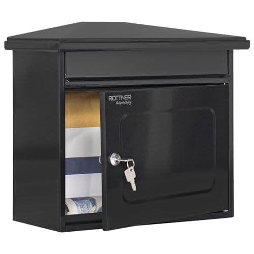 Image of Worthersee Extra Large Steel Mail Box A4 Post Box Letter Box Black Anthracite