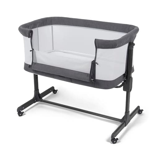 Image of Babylo Aurora 2-in-1 Co Sleeper, Bedside Crib & Standalone Baby Cot with mattress, 0 – 6 months (9kg), Grey