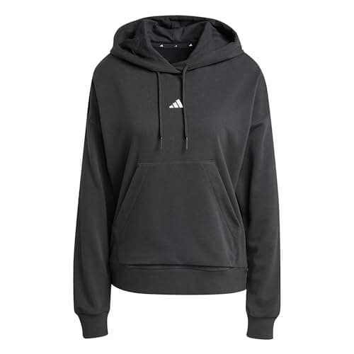 Image of adidas Women's ESSENTIALS SMALL LOGO FRENCH TERRY HOODIE, black/white, S