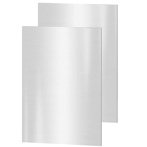 Image of 304 Stainless Steel Sheets, 2PCS 200 x 100 x 1.5 mm Stainless Steel Plates Stainless Steel Shim Plates Metal Sheets for Kitchen DIY Craft Making