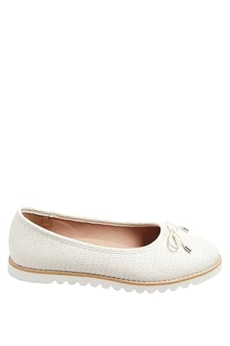 Image of Yours - Woven Ballerina Pumps in Wide E Fit & Extra Wide Eee Fit - Women's White